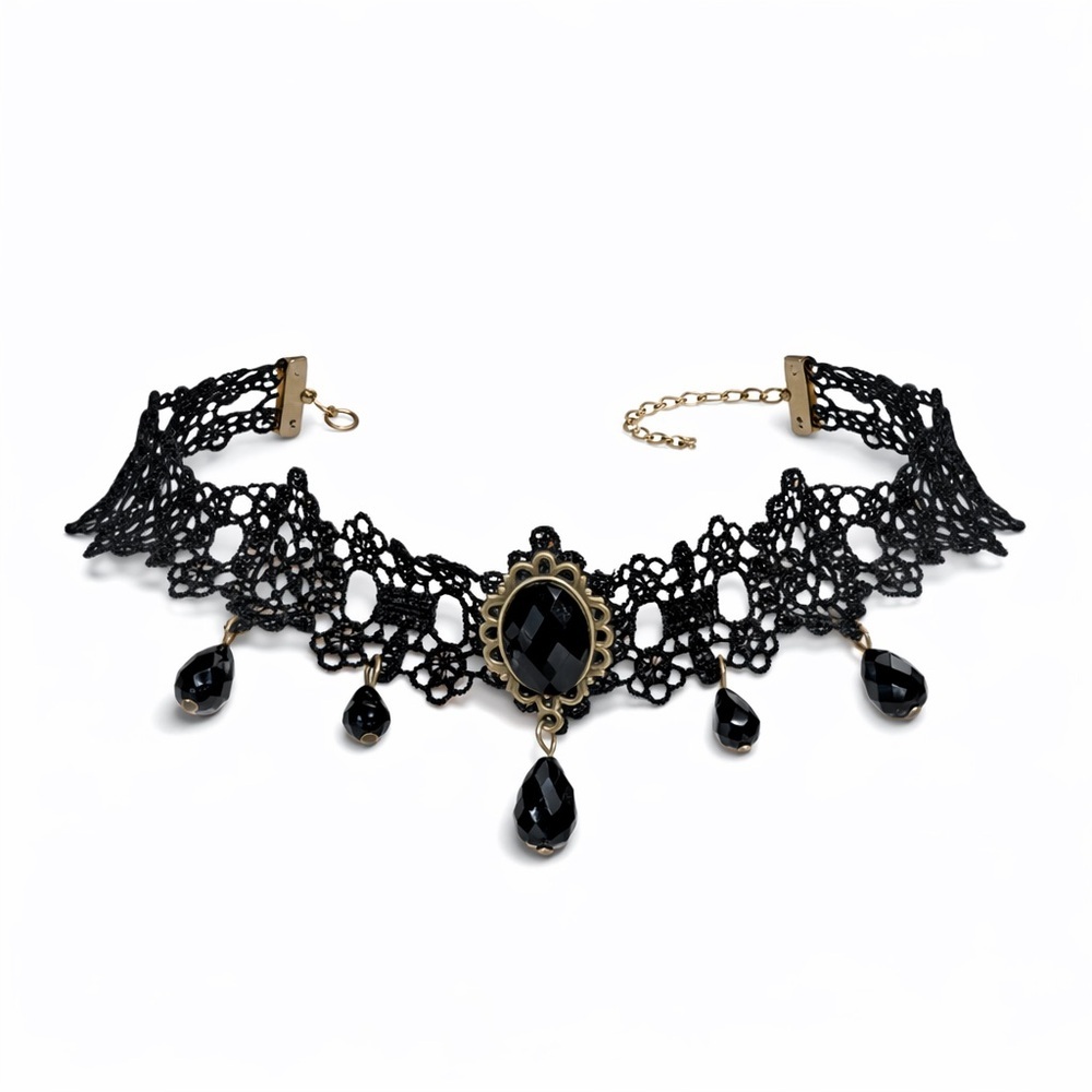 Vamp Black Lace Choker Necklace